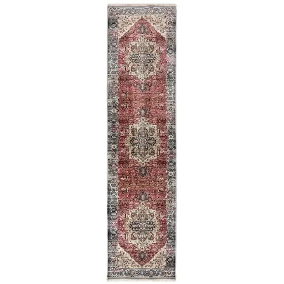 Traditional Runner Rug with Fringe - Multicolor