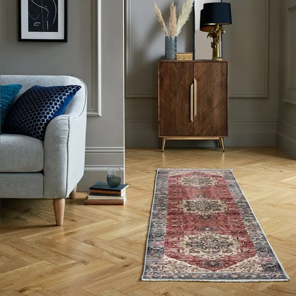 Traditional Runner Rug with Fringe - Multicolor image