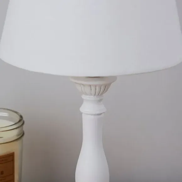 Traditional Table Lamp with Shade - Ivory, Fabric