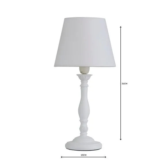 Traditional Table Lamp with Shade - Ivory, Fabric