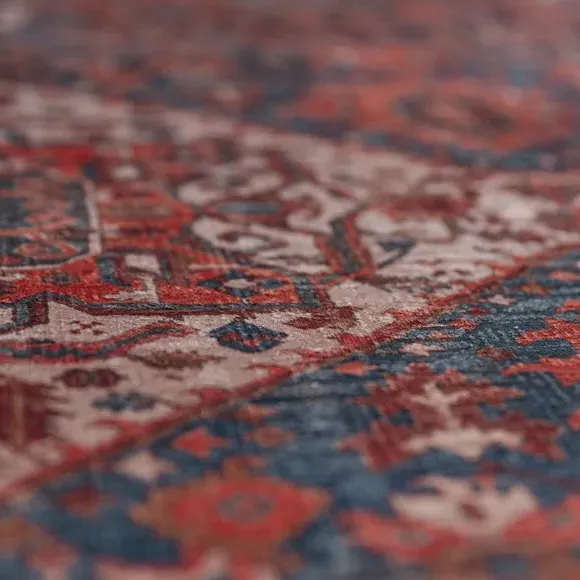 Traditional Textured Runner - Red, Washable