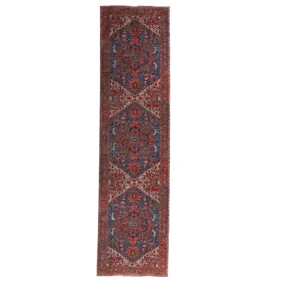 Traditional Textured Runner - Red, Washable