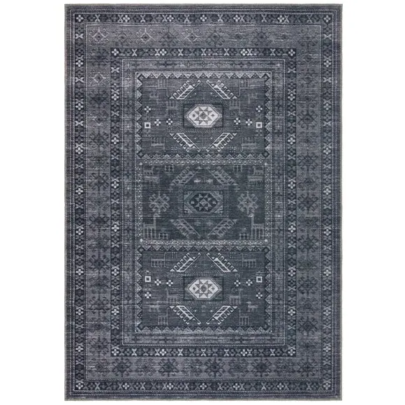 Traditional Washable Rug - Monochrome