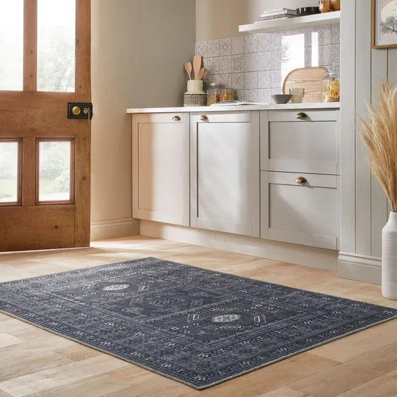 Traditional Washable Rug - Monochrome image