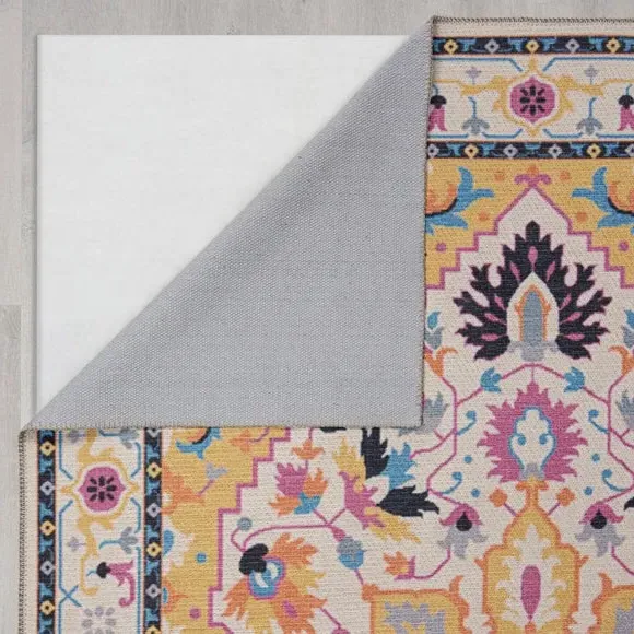 Traditional Washable Rug - Multicoloured, Cotton