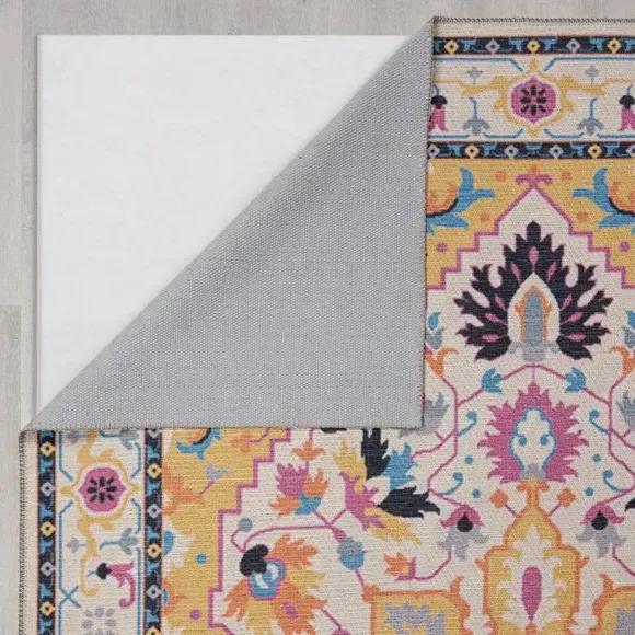 Traditional Washable Rug - Multicoloured, Cotton