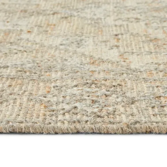Traditional Wool Rug - Brown, Flat Weave