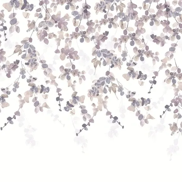 Trailing Leaves Wall Mural - Mauve