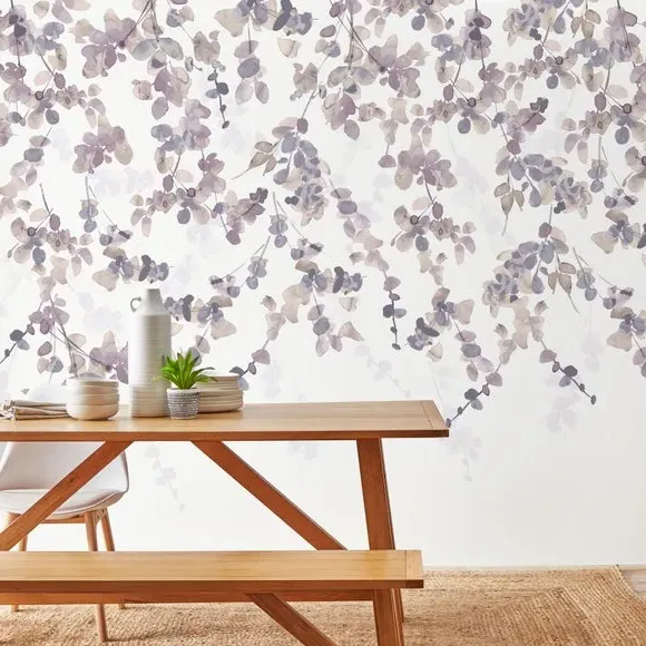 Trailing Leaves Wall Mural - Mauve image