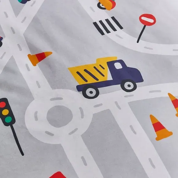 Transport Duvet Cover Set - Grey, Polycotton
