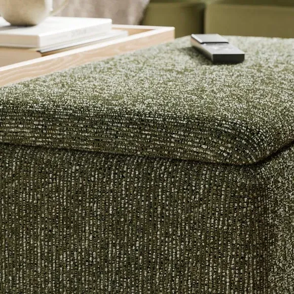 Tray Table Ottoman with Storage - Green, Boucle