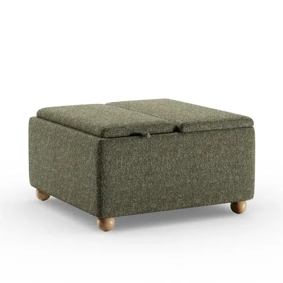 Tray Table Ottoman with Storage - Green, Boucle