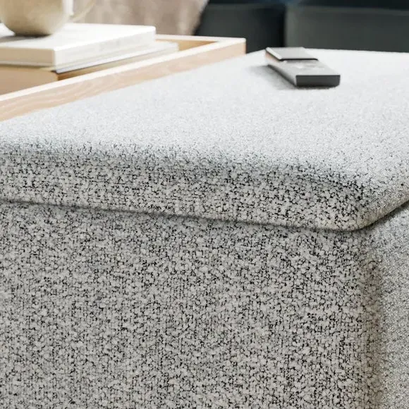 Tray Table Ottoman with Storage - Grey, Fabric