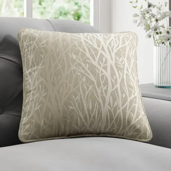 Tree Design Cushion Cover - Natural, Woven