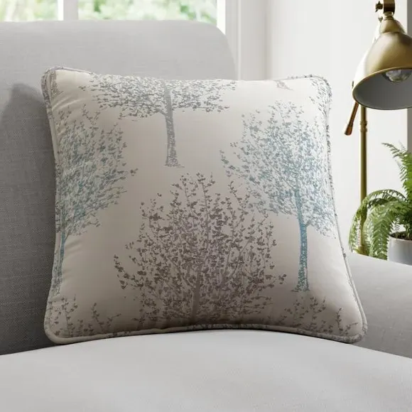 Tree Design Cushion Cover - Teal