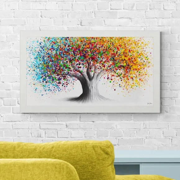 Tree Framed Print - Multicolor, Textured image