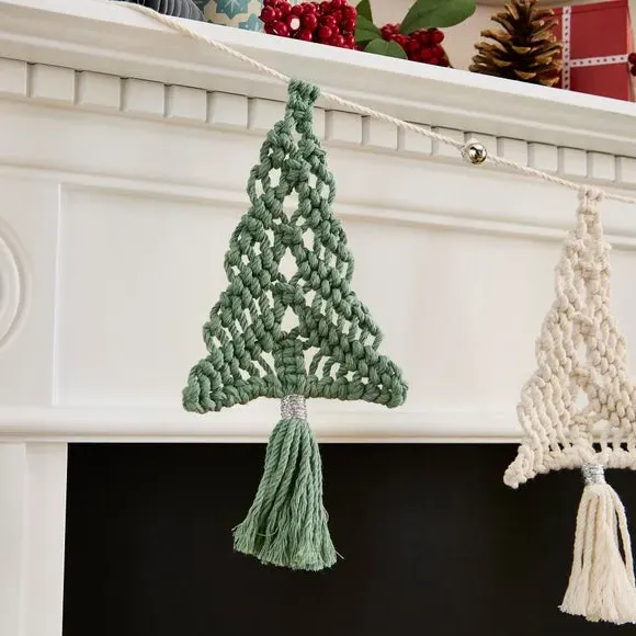 Tree Garland Decoration - Green, Woven
