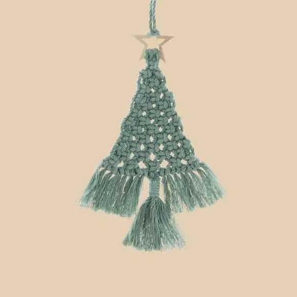 Tree Hanging Decoration - Green, Woven