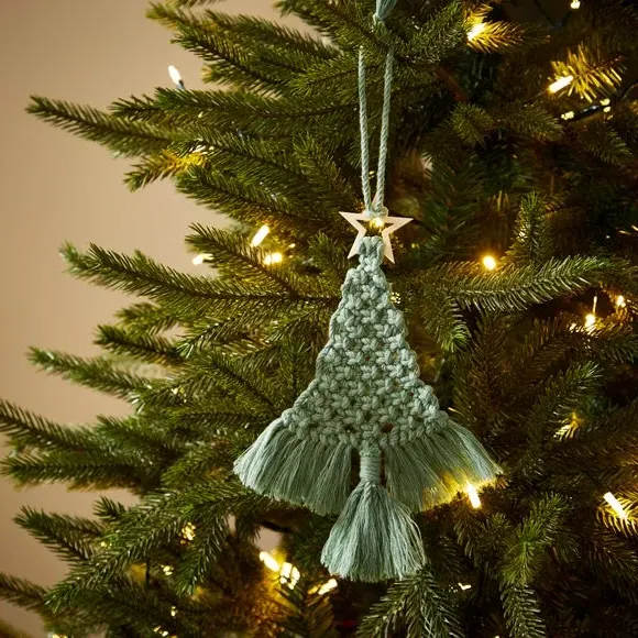 Tree Hanging Decoration - Green, Woven image