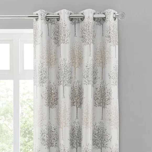 Tree Pattern Eyelet Curtains - Dove, Jacquard image