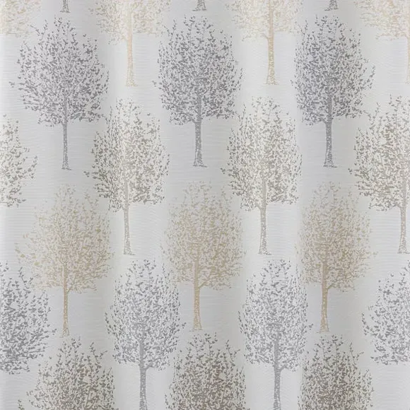 Tree Pattern Eyelet Curtains - Dove, Jacquard