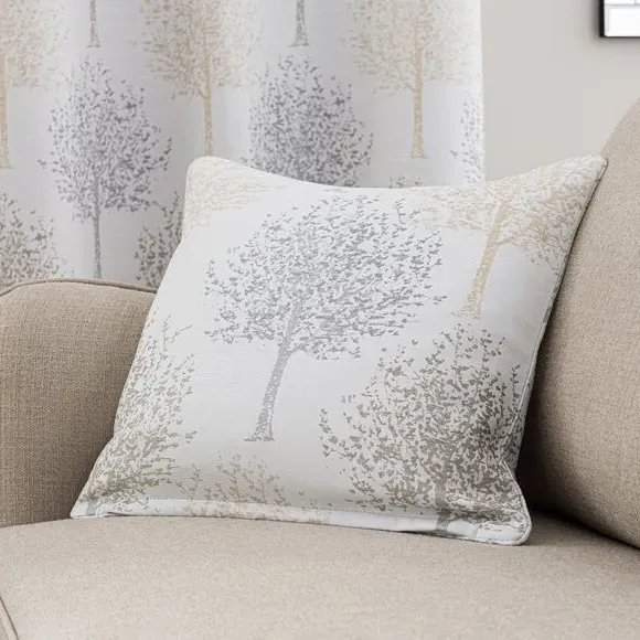 Tree Pattern Eyelet Curtains - Dove, Jacquard