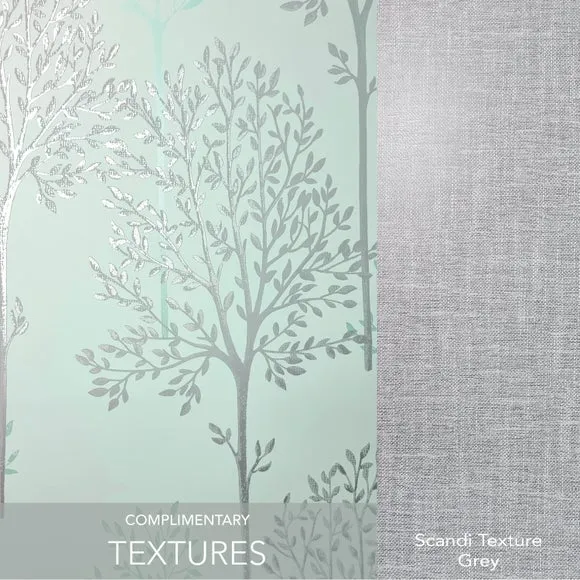 Tree Pattern Wallpaper - Duck Egg Blue