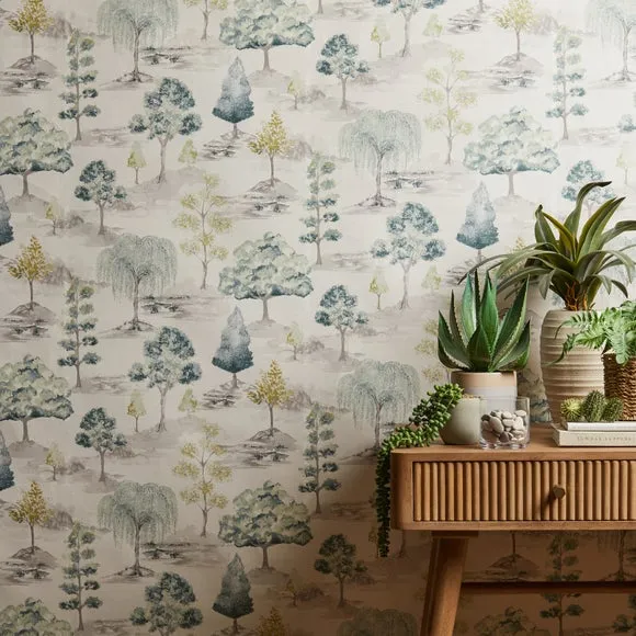 Tree Pattern Wallpaper - Green
