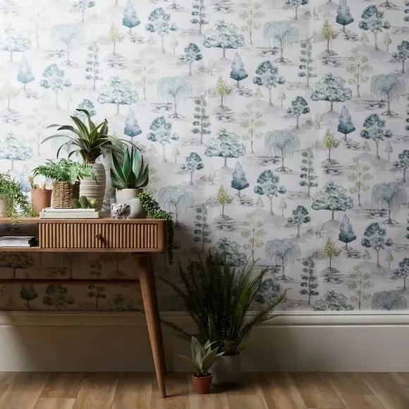 Tree Pattern Wallpaper - Green image