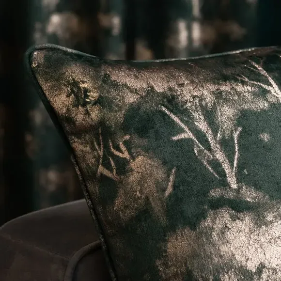 Tree Print Cushion - Emerald, Velour