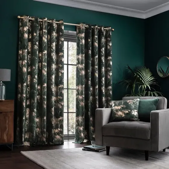 Tree Print Cushion - Emerald, Velour