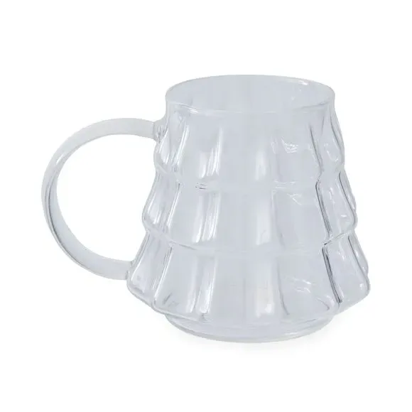 Tree-Shaped Glass Mug - Clear, Heat-Resistant