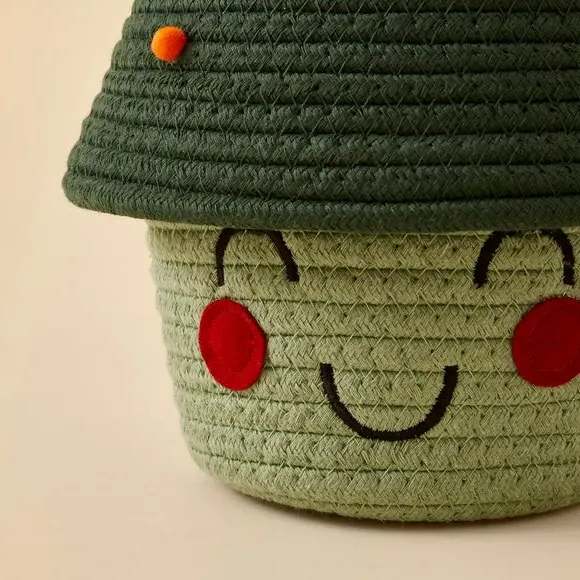 Tree Shaped Storage Basket with Lid - Green