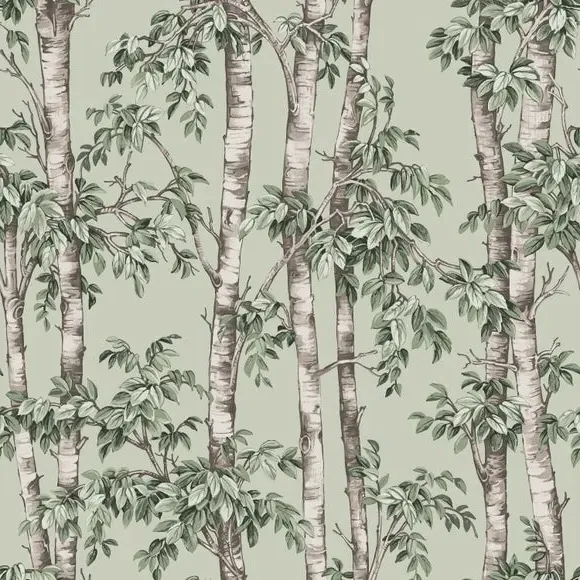 Tree Trunk Wallpaper Roll - Sage