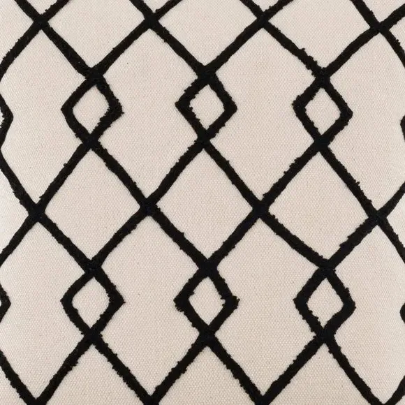 Trellis Cushion Cover with Tassels - Cotton