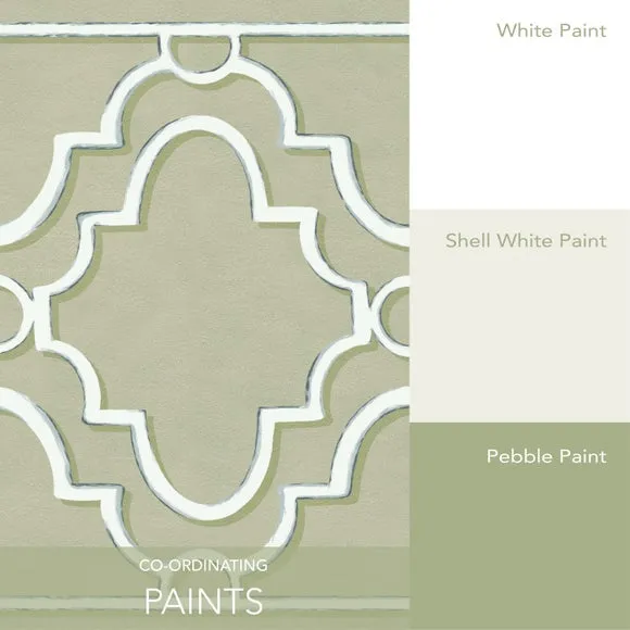 Trellis Wallpaper Border - Beige, Non-Woven