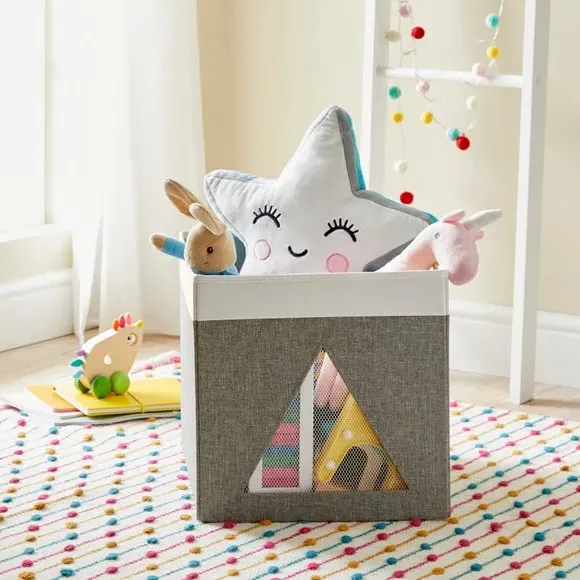 Triangle Storage Box Foldable - Grey, Mesh