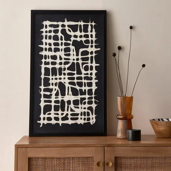 Tribal Cut Out Paper Print - Black, Handmade