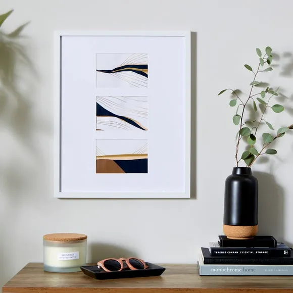 Triple Photo Frame with Mount - White