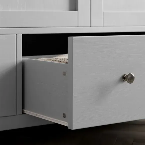 Triple Wardrobe with Drawers - Grey
