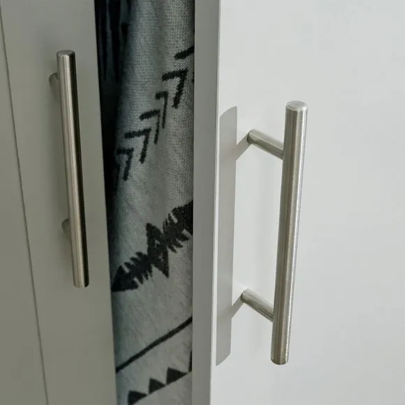 Triple Wardrobe with Drawers - Grey, Foiled