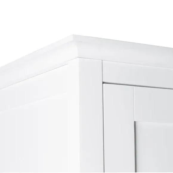 Triple Wardrobe with Drawers - White