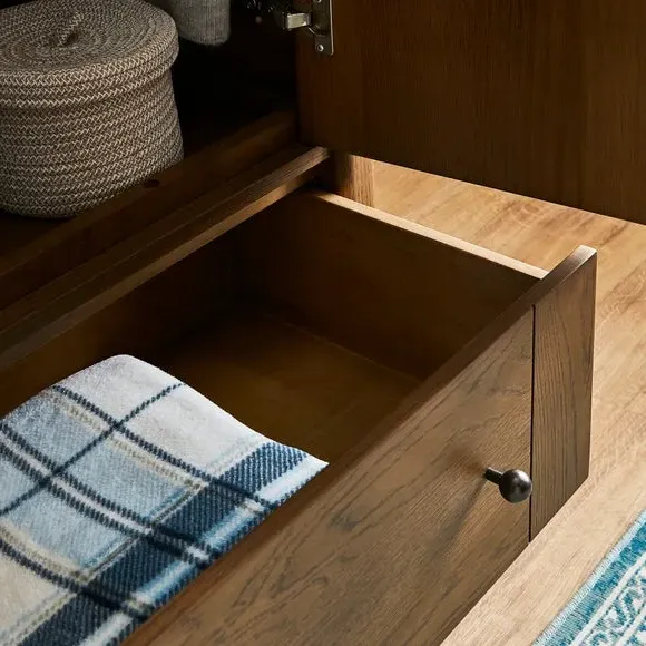 Triple Wardrobe with Rails - Light Oak, Wood