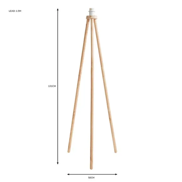 Tripod Floor Lamp Base - Natural, Wood