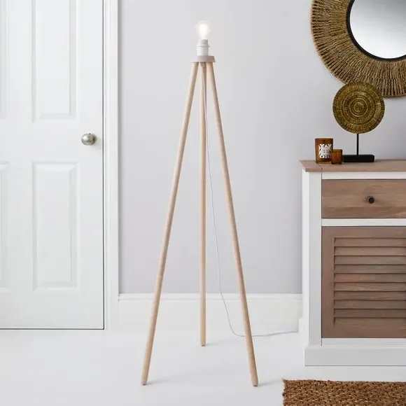 Tripod Floor Lamp Base - Natural, Wood image