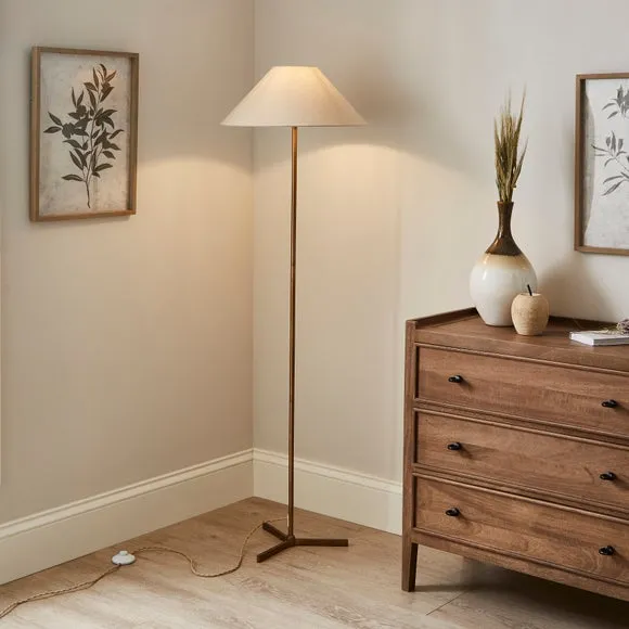 Tripod Floor Lamp Mid Century Style - Gold, Metal image