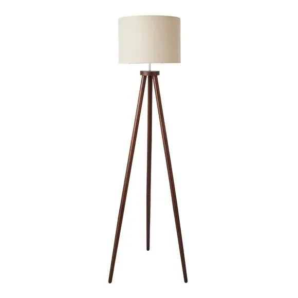 Tripod Floor Lamp with Chunky Legs - Walnut Wood