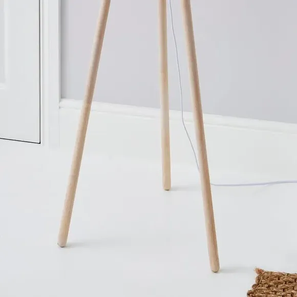 Tripod Floor Lamp with Drum Shade - Natural, Wood