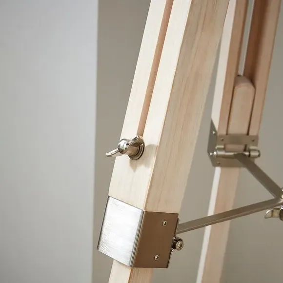 Tripod Floor Lamp with Linen Shade - Light Wood