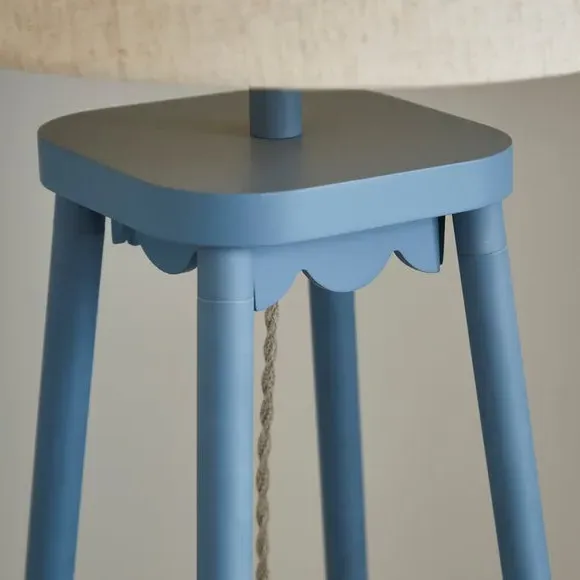 Tripod Floor Lamp with Shelves - Blue, Metal